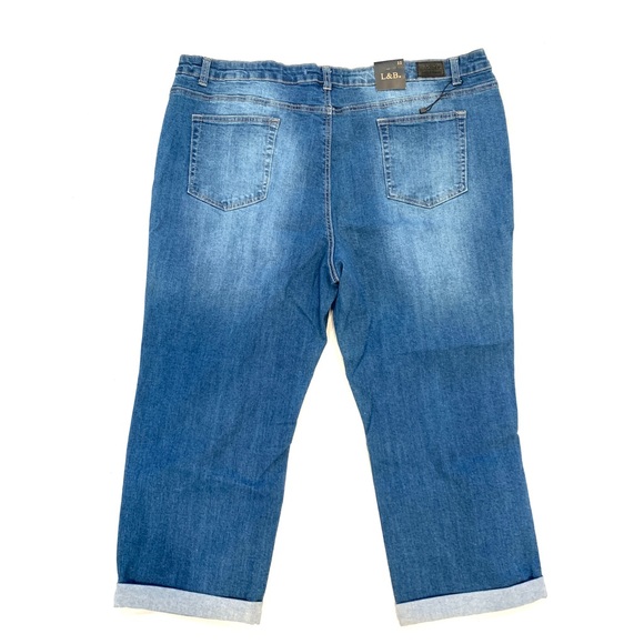 L&B Blue Distressed High Rise cropped Women’s Plus Jeans Size 22 New - Picture 5 of 13
